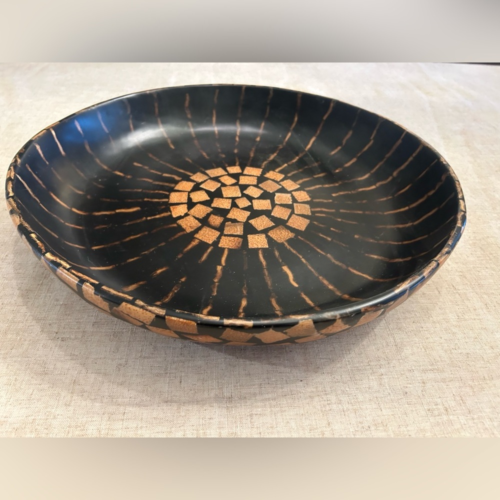 Incredible Vintage Wood Statement Bowl Made in Phillipines Must See!